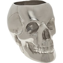 Silver Tone Skull Wine Holder