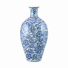 Oriental Blue Flower Decorations Large Vase