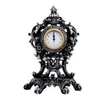 Black And Silver Ornamental Clock