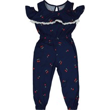 Navy Cherry Patterned Jumpsuit