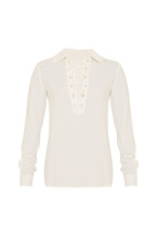 White Lace Up Shirt