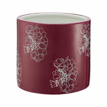 Maroon White Flower Plant Pot
