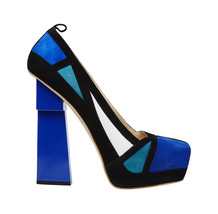 BLUE BLOCK HEEL