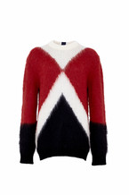 Red Black And White Geometric Jumper