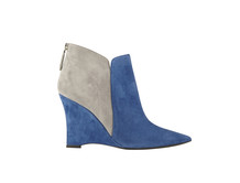 Grey and blue boots