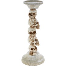 Silver Tone Skull Candle Holder