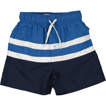 Blue & White Striped Swim Shorts