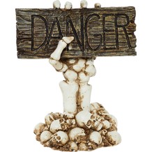 Multi Resin Skull Danger Sign