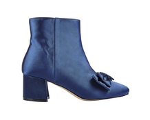 Blue satin boot