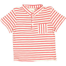 Red & Cream Striped Polo Shirt