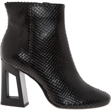 Black Leather Reptile Effect Boots