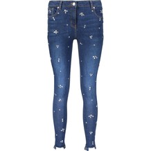 Jeans, Skinnyfit, Blau bedruckt
