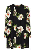 Hemd, Schwarz, geblümt