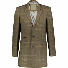 Tan Herringbone Check Topcoat