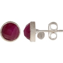 Stecker Rubinrot, Sterling Silber