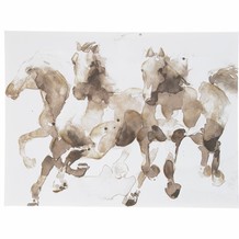 Sepia Horses Canvas Wall Art