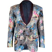 Blu3e & Pink Glitter Floral Blazer