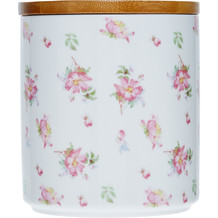 White Floral Canister