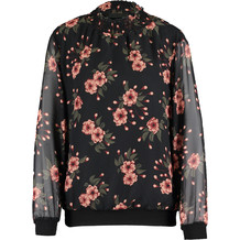 Bluse, Schwarz Braun, Blumenprint