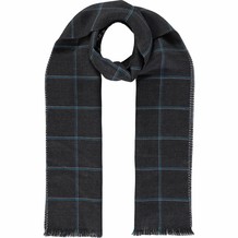 Grey Check Reversible Merino Wool Scarf