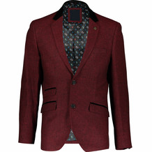Wine Herringbone Blazer