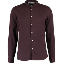 Rotbraunes Hemd Stehkragen