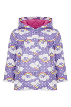 Regenmantel, Lila mit Regenbogen