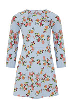 Kleid mit Blumen, Blau