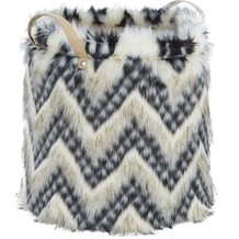 Faux Fur Chevron Tote