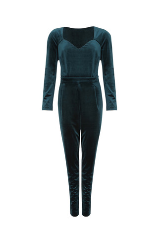 Green Velvet Jumpsuit