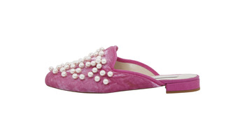 Pink Velvet Mules