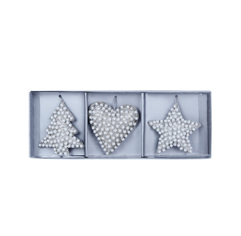 Set of Three White Pearl Baubles