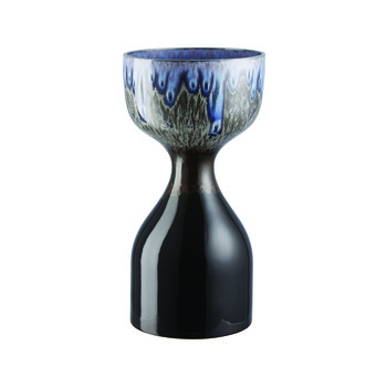 Black Blue Hour Glass Shaped Vase