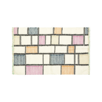 Cream Rug With Coloured Squares