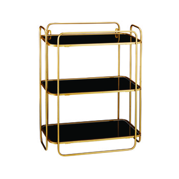 Gold Black Glass Shelves