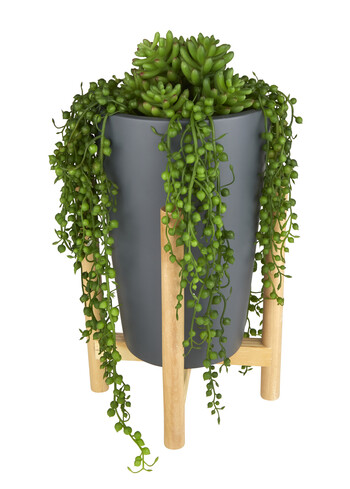 Artificial Plant Wooden Stand