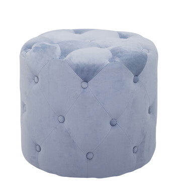 Baby Blue Velvet Footstool