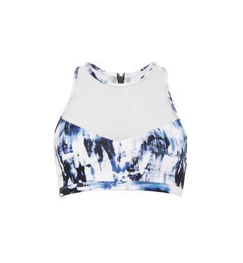 Blue and White Sports Bra