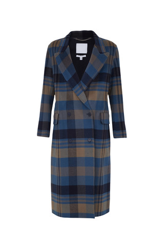 Checked Double Breasted Coat