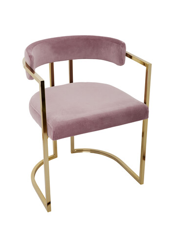 Gold and Blush Velvet Chair