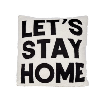 Lets Stay Home Faux Shearling Cushion