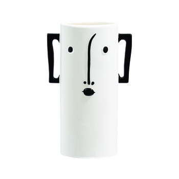 Long Face White Vase