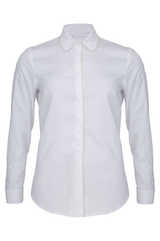 Pearl Detail White Shirt