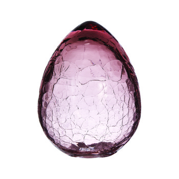 Pink Crackled Glass Egg