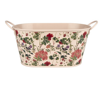 Pink Floral Bucket Planter
