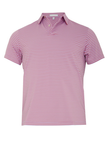 Red and White Striped Polo Shirt