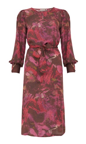 Red Print Midi Dress