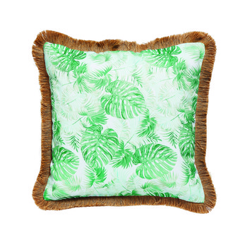 Green Tropical Leaf Cushion