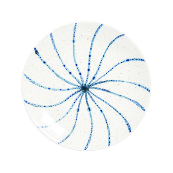 Cream Side Plate With Lines From Center Pattern