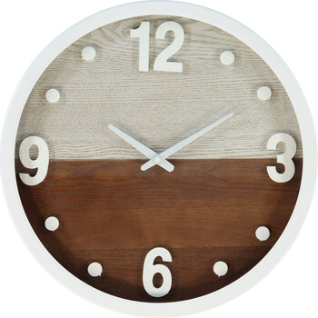 White & Brown Wooden Face Clock